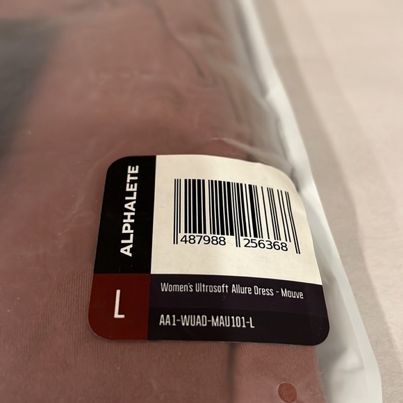 ALPHALETE ULTRASOFT ALLURE DRESS SZ LARGE OPEN BACK GYM WORKOUT ATHLEISURE MAUVE - Picture 9 of 9